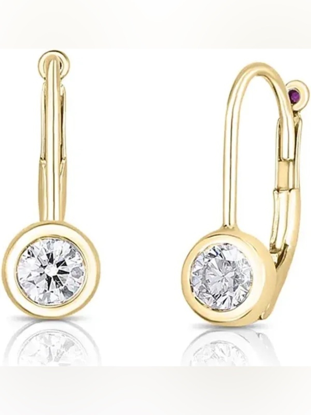 Gold Drop Solitaire Crystal Earrings - Women Jewelry